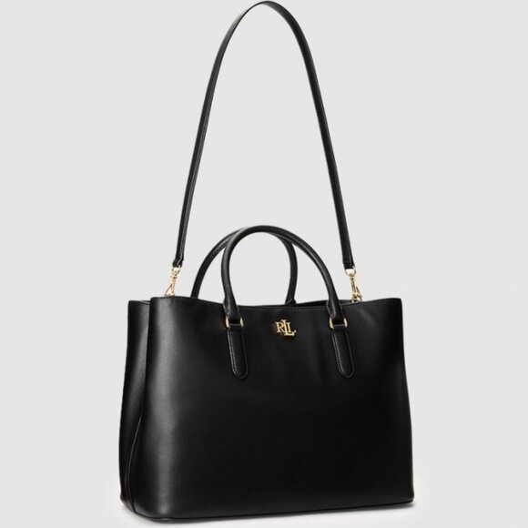NWT ✅ LAUREN RALPH LAUREN Leather Large Marcy Satchel✨ NWT + Dust Bag + LRL Card - Picture 1 of 17